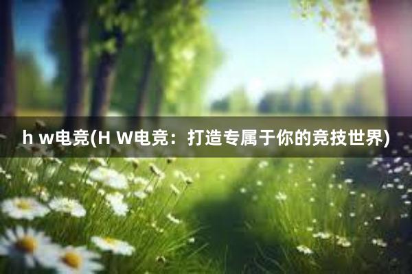 h w电竞(H W电竞：打造专属于你的竞技世界)