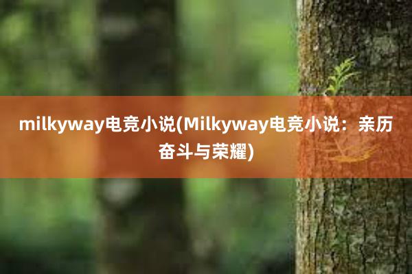 milkyway电竞小说(Milkyway电竞小说：亲历奋斗与荣耀)