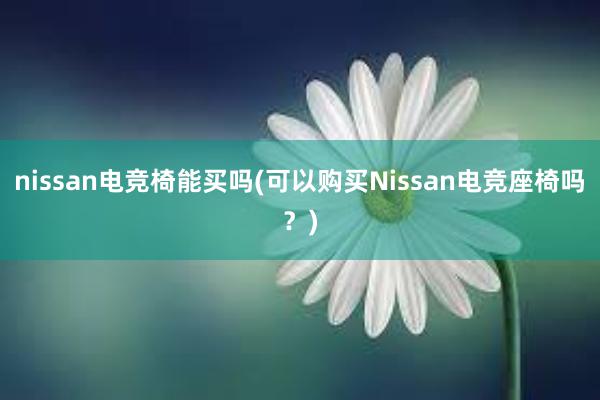 nissan电竞椅能买吗(可以购买Nissan电竞座椅吗？)