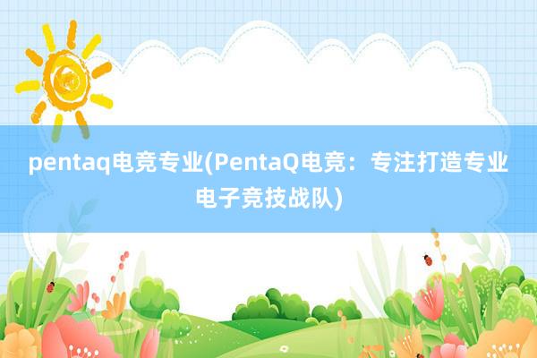 pentaq电竞专业(PentaQ电竞：专注打造专业电子竞技战队)