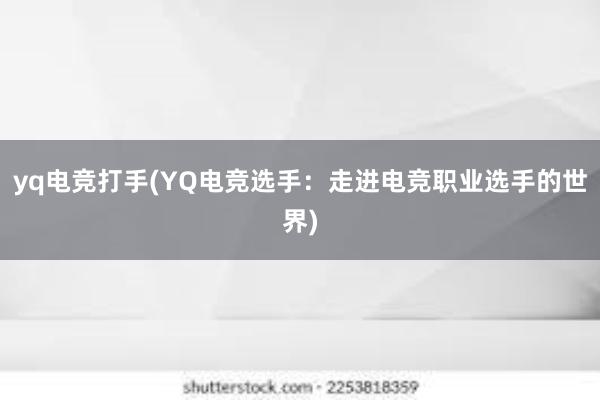 yq电竞打手(YQ电竞选手：走进电竞职业选手的世界)