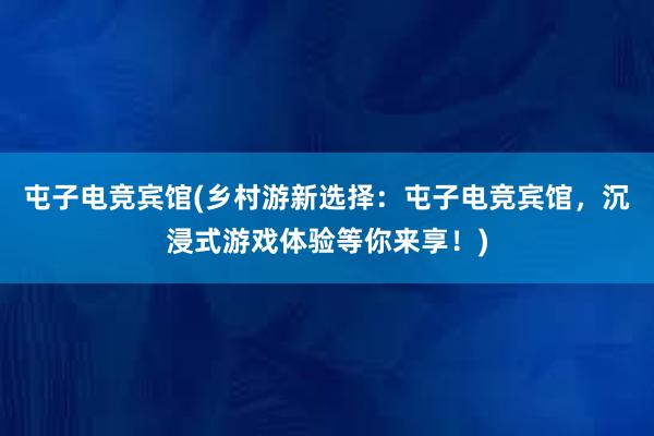 屯子电竞宾馆(乡村游新选择：屯子电竞宾馆，沉浸式游戏体验等你来享！)